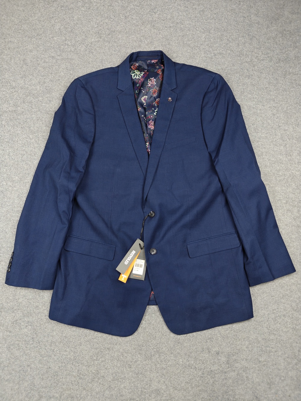 Johnny Bigg Suit Jacket Mens 46L Blue Slim Fit Polyester Viscose Stretch